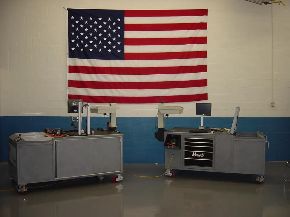 American flag and dual carts