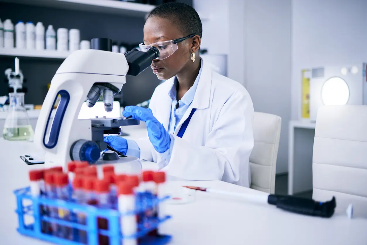 woman working in medical lab