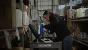 person working in shop